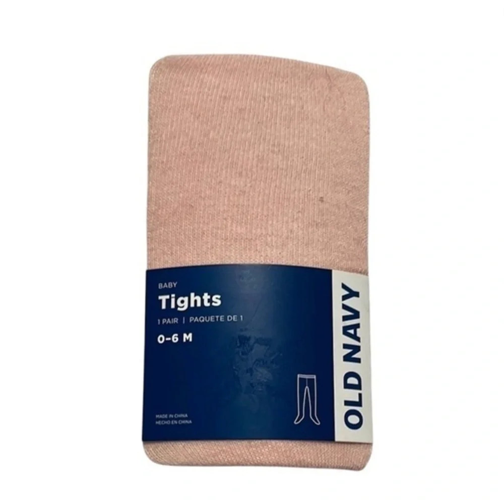 New Old Navy Infant Girls knit tights Size 0-6 Months Ballet Pink NWT